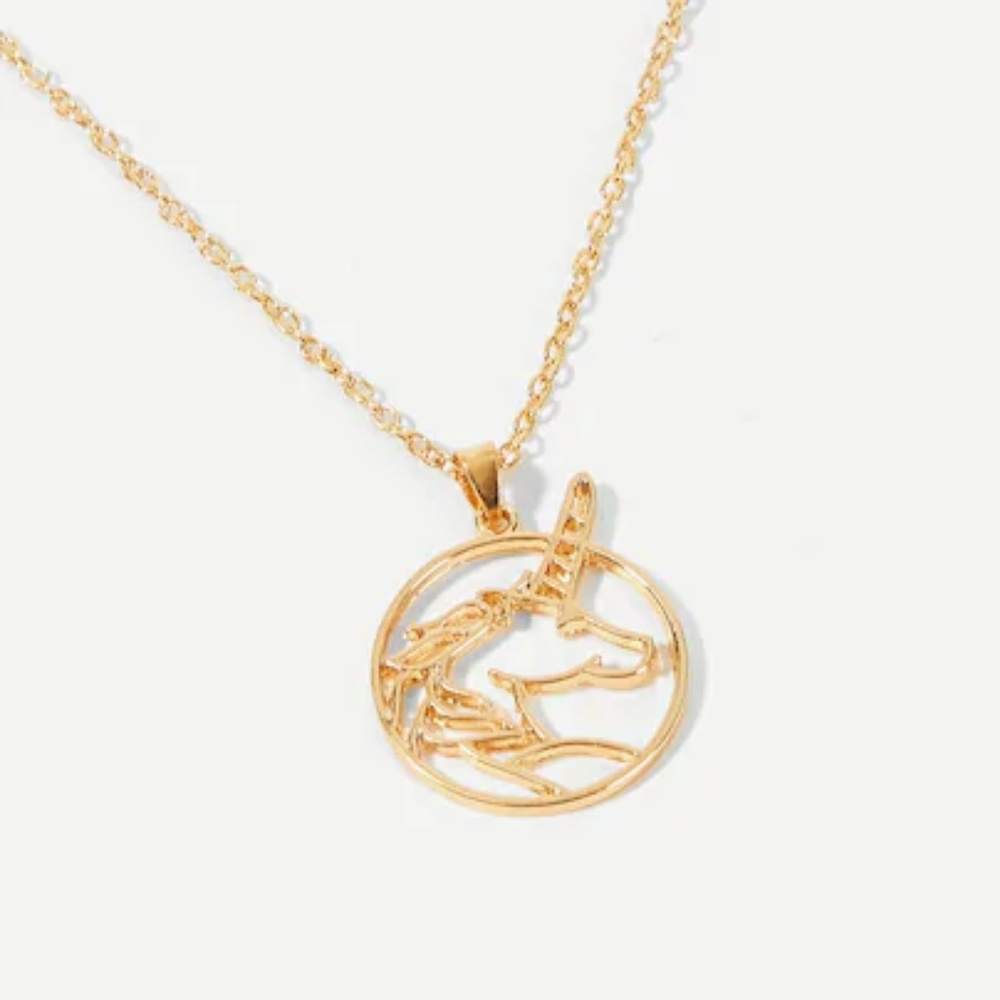 Gold Chain Unicorn Necklace